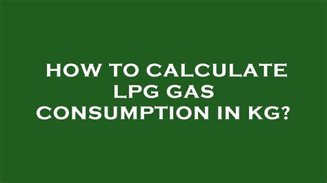 lpg gas usage